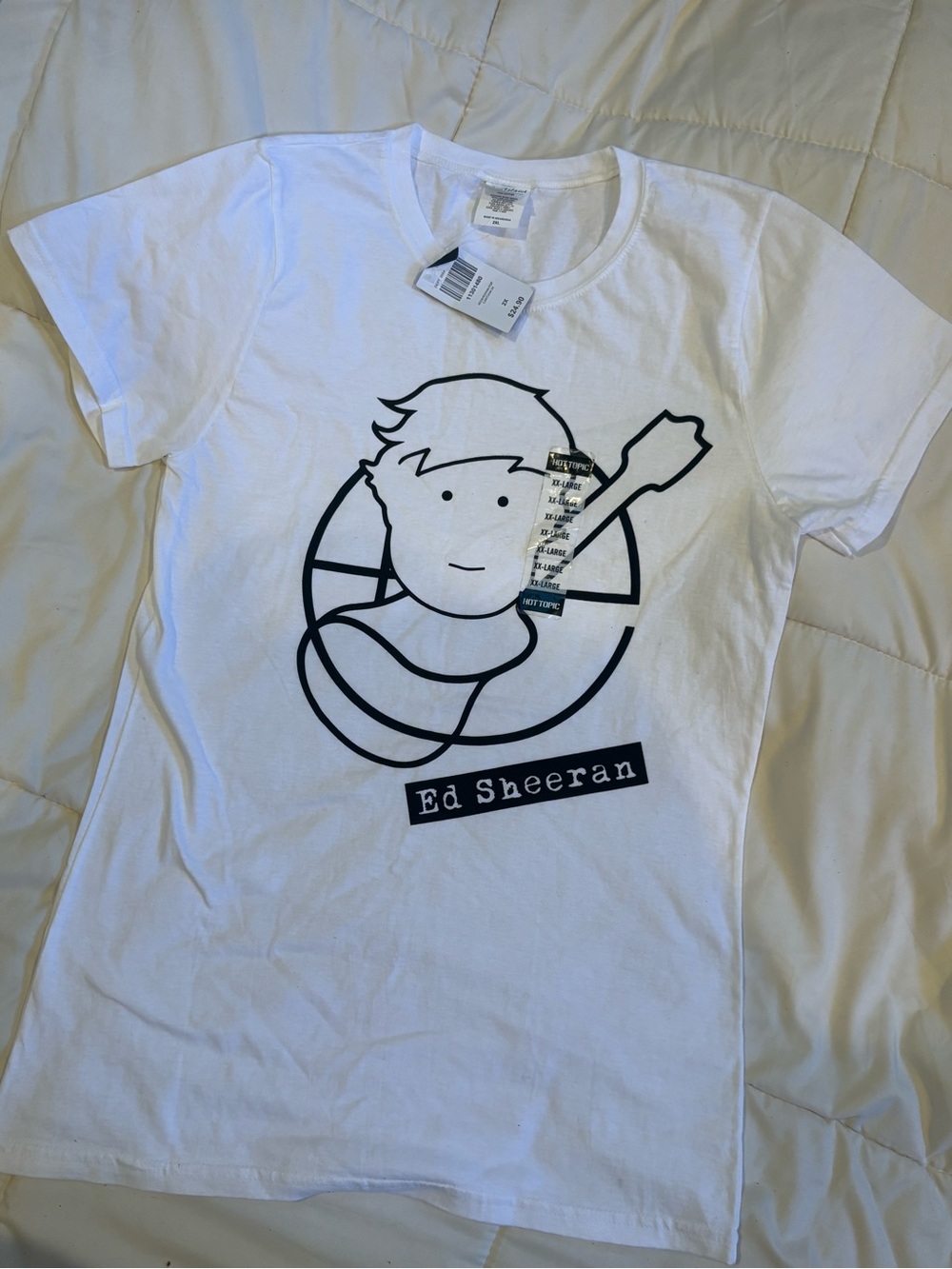 Hot Topic Ed Sheeran White Graphic Short Sleeve Tee